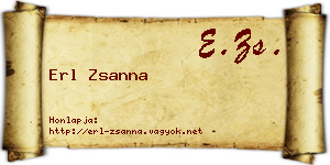 Erl Zsanna névjegykártya